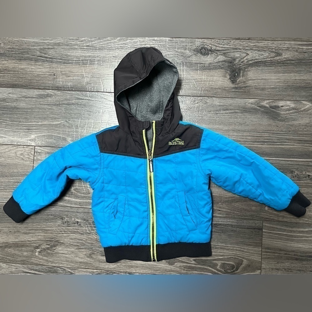 Pacific‎ Trail toddler blue gray reversible jacket coat 3/4